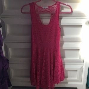 Hot pink lace dress